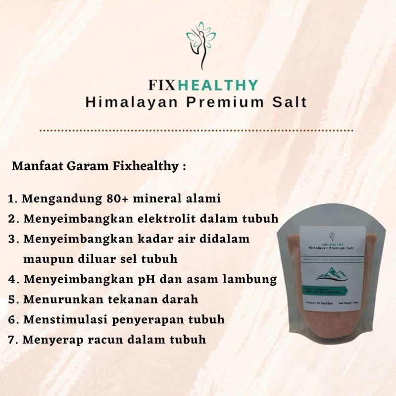 

Garam Himalaya Asli Fixhealthy 500gr Himalayan Premium Salt organic Super Food Original dan Natural