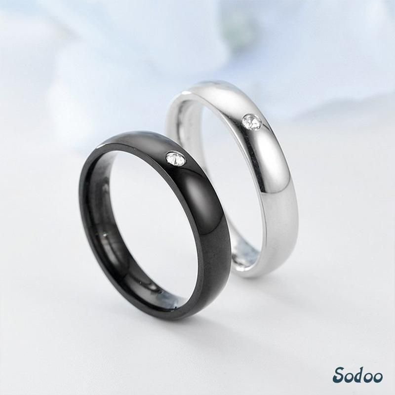 CINCIN TITANIUM Gold Hitam Silver Mata Satu Couple/ Pasangan Harga satuan