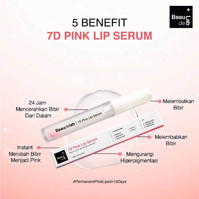 Beaudelab / NEWLAB+ 7D Pink Lip Serum | Serum Bibir Pink Alami