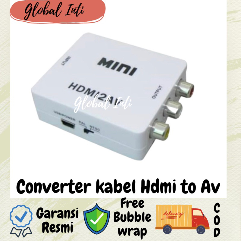 Converter Adaptor kabel Hdmi to kabel Rca