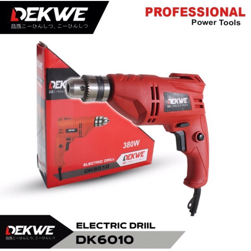 Promo Termurah Mesin Bor Tangan Electric Drill Chuck 10mm Reversible Varian Brand DEKWE DK 6010 HIRO