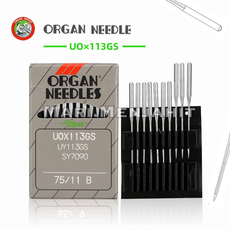 Jarum Mesin Jahit Karet Pasang Karet UOX113 UO X 113 ORGAN NEEDLES ORI Jepang