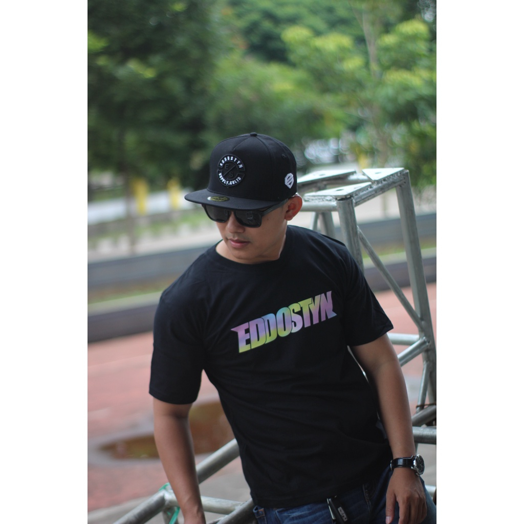 EDDOSTYN  T-SHIRT EDSTN BLACK RAINBOW