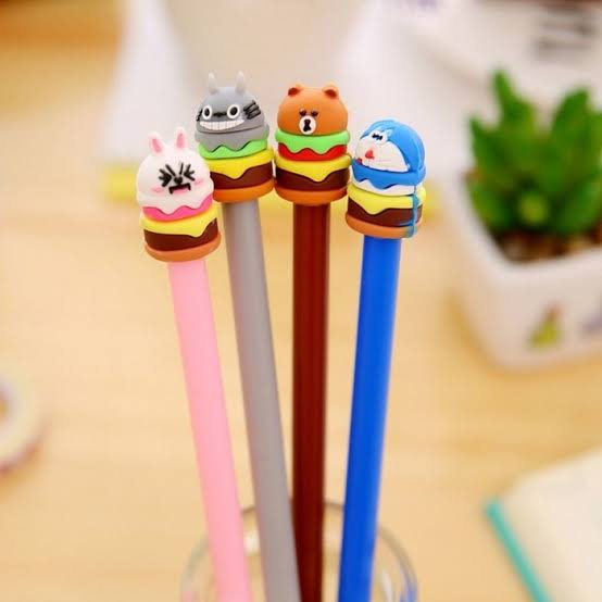 Pena Hamburger Cartoon Pulpen Burger Unik Pen Burger Kartun Line Stationary Alat Tulis 442