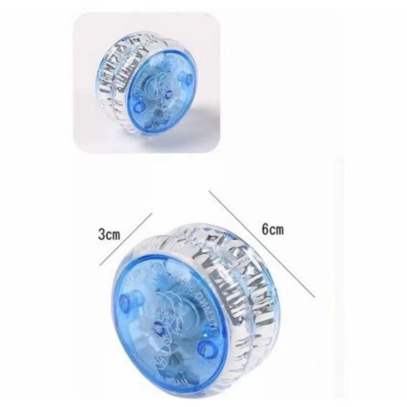 Mainan Bola YoYo Magic Bulat Bahan Plastik Ukuran 2.2x1.3&quot; + Lampu Colorful untuk Anak/Dewasa