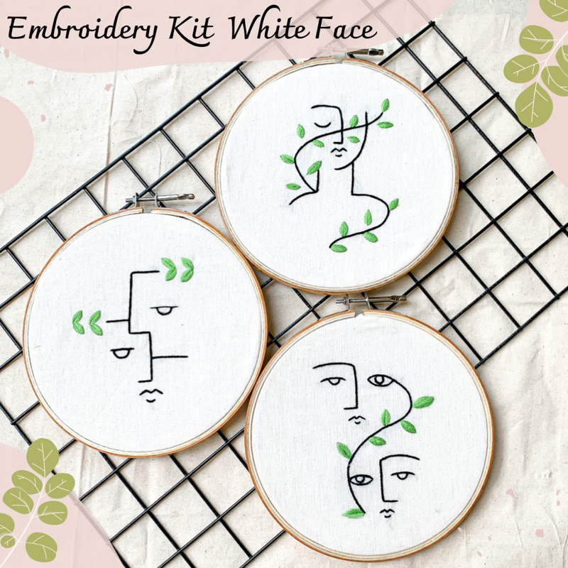 Embroidery Kit White Face - Paket Sulam tangan