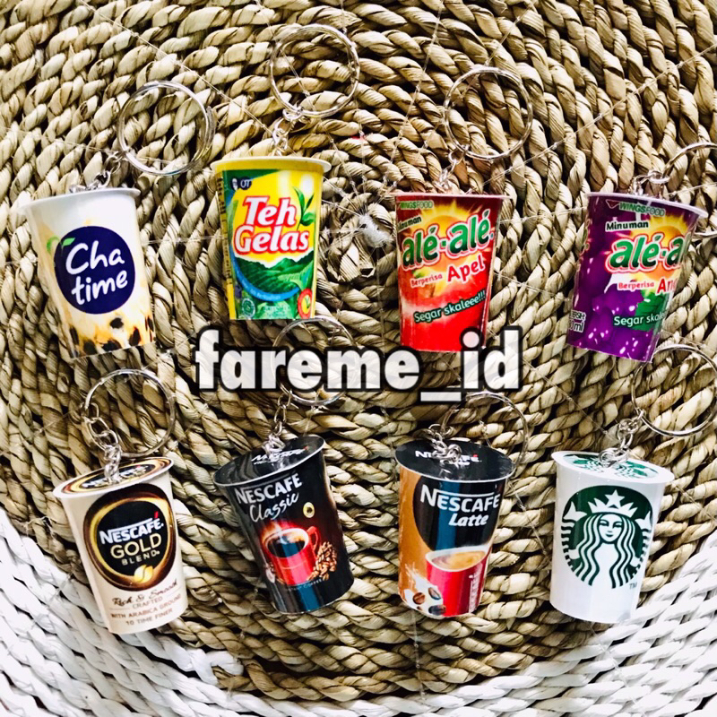 GANTUNGAN KUNCI POPMIE MINUMAN TERBARU VIRAL / GANTUNGAN KUNCI SNACK GANCI MINIATUR SNACK CUP / SOUVENIR