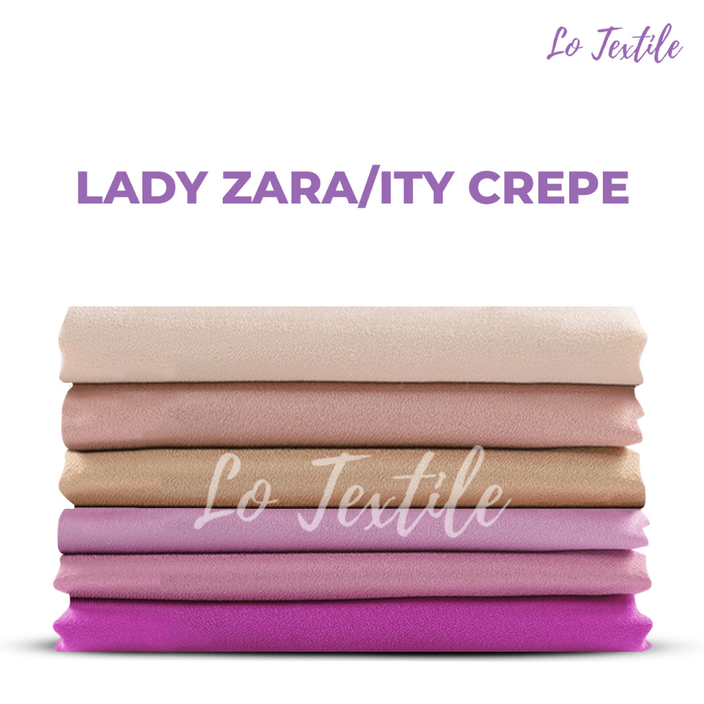 Kain Lady Zara Ity Crepe Premium 1 Meter - Bahan Stretch Lembut Bahan Gamis Murah