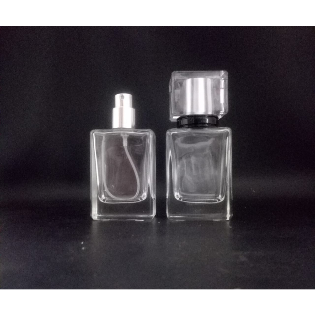 Botol Parfum V32646 30 ml semi press silver cap crystal kotak VCC101A cartonan