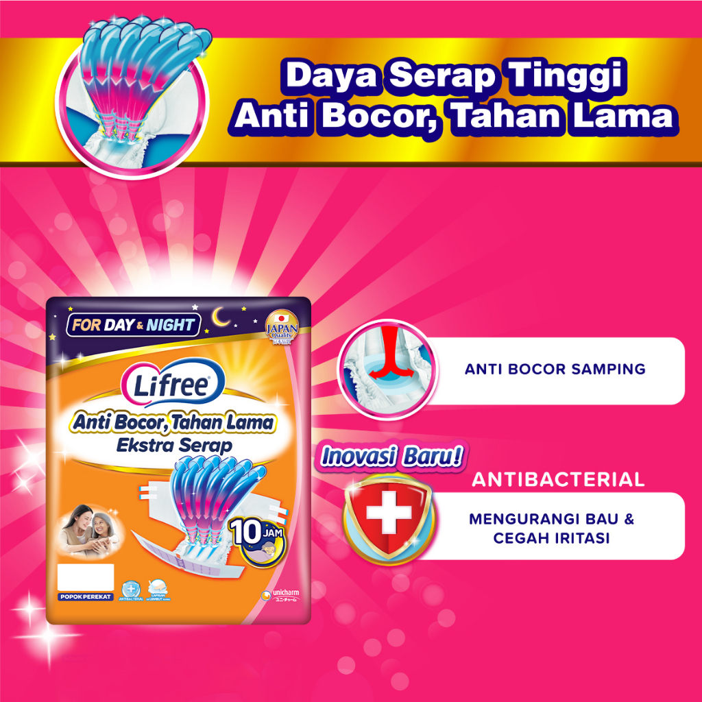 Lifree Popok Dewasa Perekat - L 16 - 3 Packs