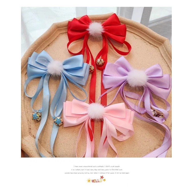 JR15 Pita merah pita pink pita lonceng jepitan lonceng jepitan murah jepitan anak pita anak