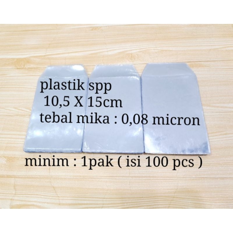 

plastik SPP/ prabayar iuran ukuran 10,5X15cm minimal 1pak(isi 100 pcs)