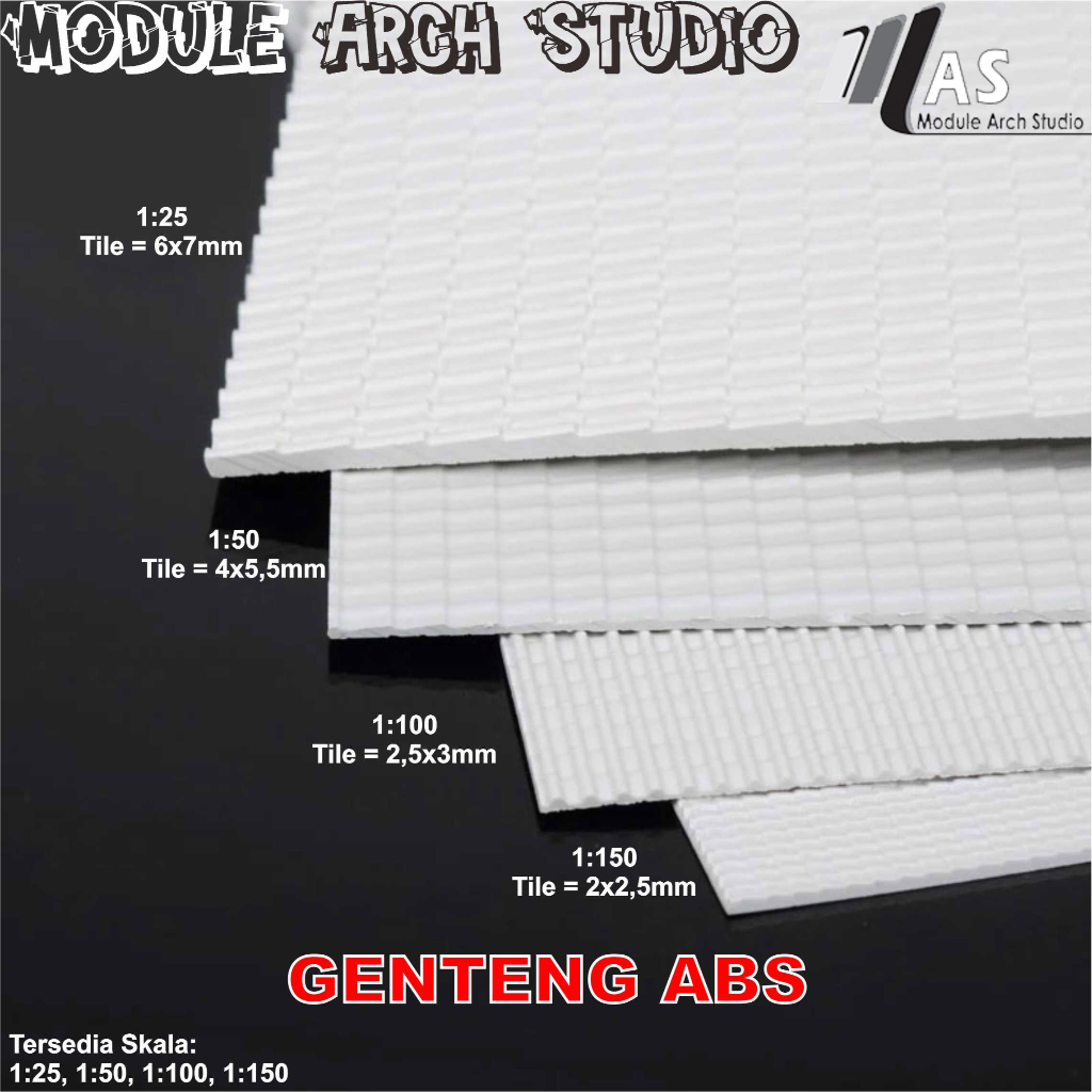 Maket Genteng ABS 30x43cm - Maket Atap - ABS Rooftile 30x43cm