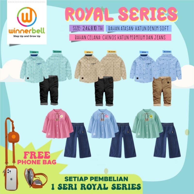 Ready ‼️Set Anak Cewe dan Cowo Couple Royal Bordir Series Katun by WinnerBell