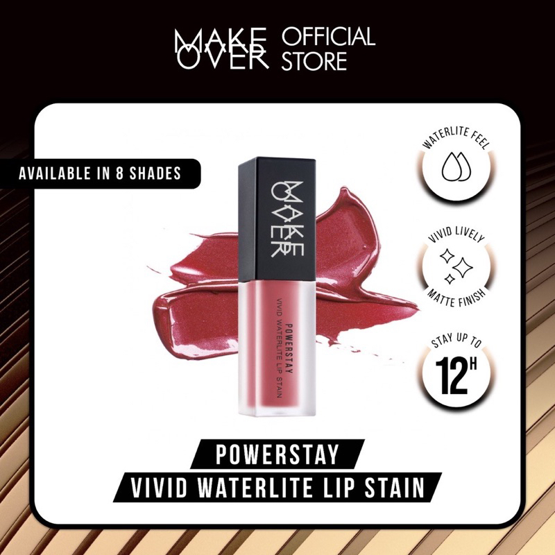 MAKE OVER Powerstay Vivid Waterlite Lip Stain 5.5 g - Lip Cream make over || ORIGINAL