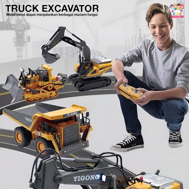 Mainan Mobil Truk Remote Control Besar | Mainan Anak Laki Laki 3-4-5-6-7 Tahun | Yigong Excavator Tr