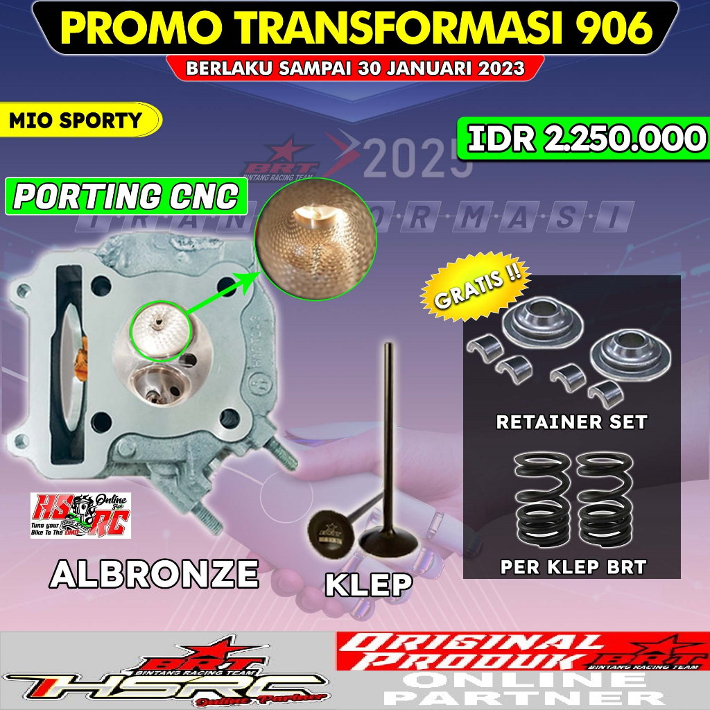 SUPER HEAD CYLINDER BRT Yamaha Mio Sporty Karbu Smile Fino Nouvo old new KOP Silinder Racing Porting