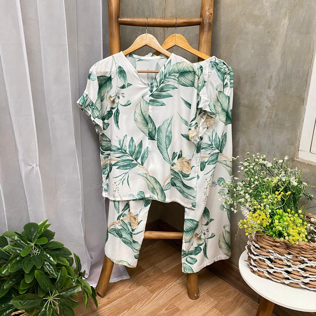 Mimosa Set Panjang | Premium Sleepwear | Piyama Set Lengan Pendek