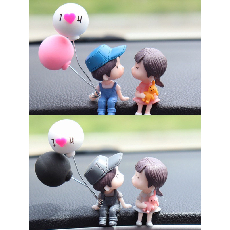 Ornamen Pasangan Mini pajangan mobil couple balon love Untuk Dekorasi Interior Mobil / Rumah / Kantor