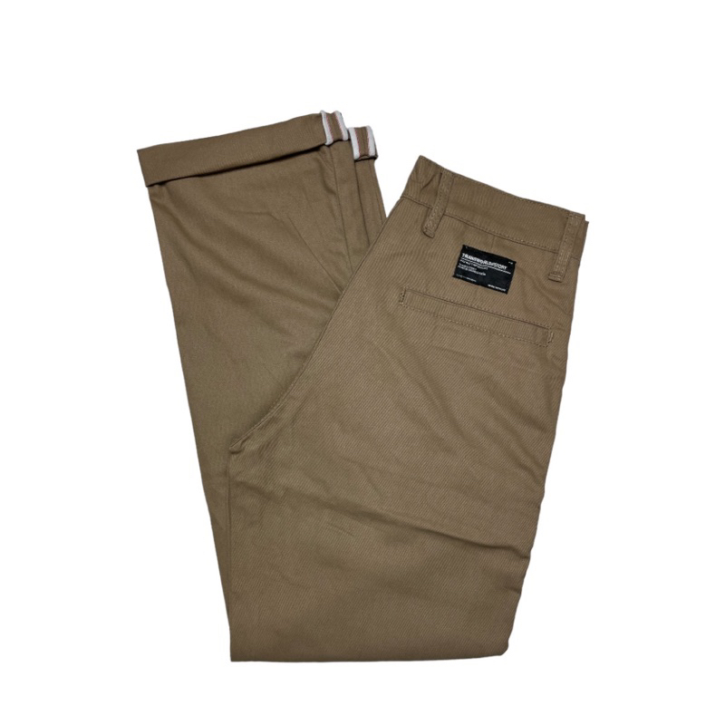 Transworld Celana Panjang Chino Selvedge Legular Fit Hitam Cream Army Khaki