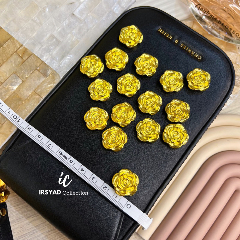 BAHAN AKSESORIS | 15gr ( 14 Pcs ) MOTE MAWAR GOLD