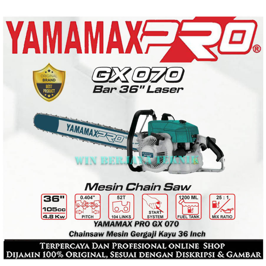 YAMAMAX PRO GX 070 Chainsaw Chain Saw 36inch 36 inch Mesin Senso Gergaji Potong Kayu Pohon GX070
