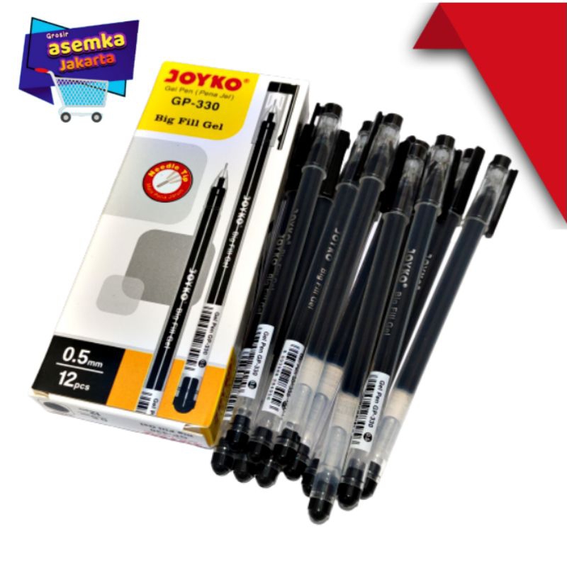 Bolpen Pulpen Pen Gel Joyko GP-330 Big Fill Gel isi 12pcs