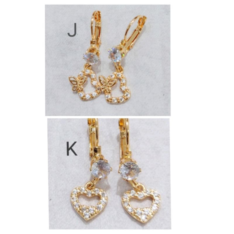 DJ&amp;B98. Anting xuping wanita berlapis emas dgn mata zircon