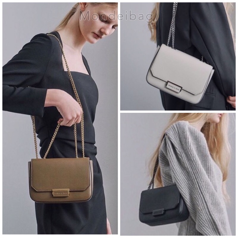 ORIGINAL  Charles&k3ith classic square pushlock croco bag / tas wanita ck cnk c&k pushlock