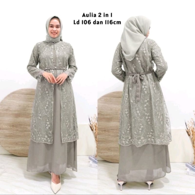 Sartika Dress Aulia 2in1 Brokat Premium Dress Brokat Kondangan Dress Tile Dress Kondangan Dress Kondangan Wedding Dress Gamis Brukat Gamis Brokat Jumbo Dress Layer Muslimah Brukat Cantik Mix Mutiara