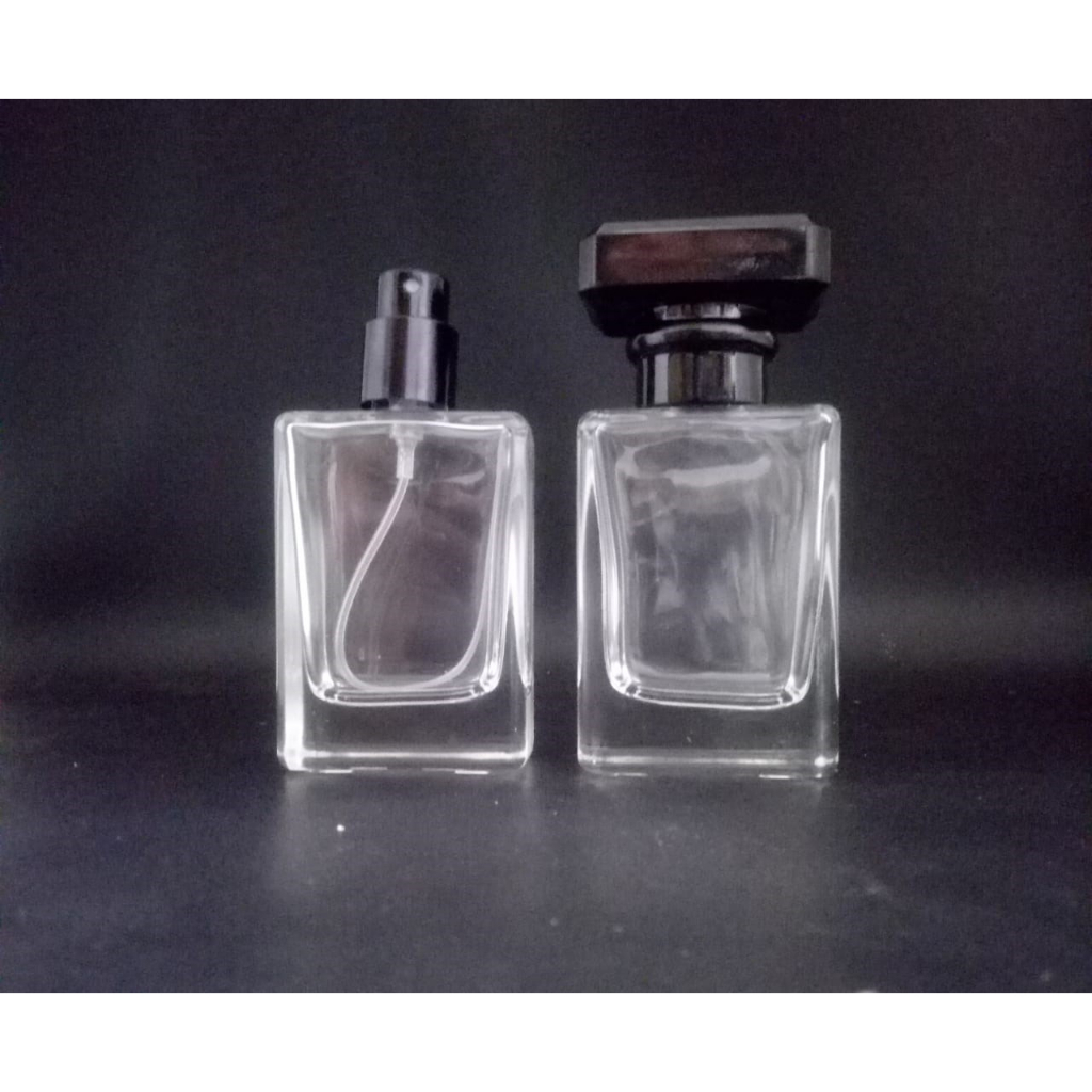 Botol Parfum V32646 30 ml semi press hitam cap channell cartonan @162