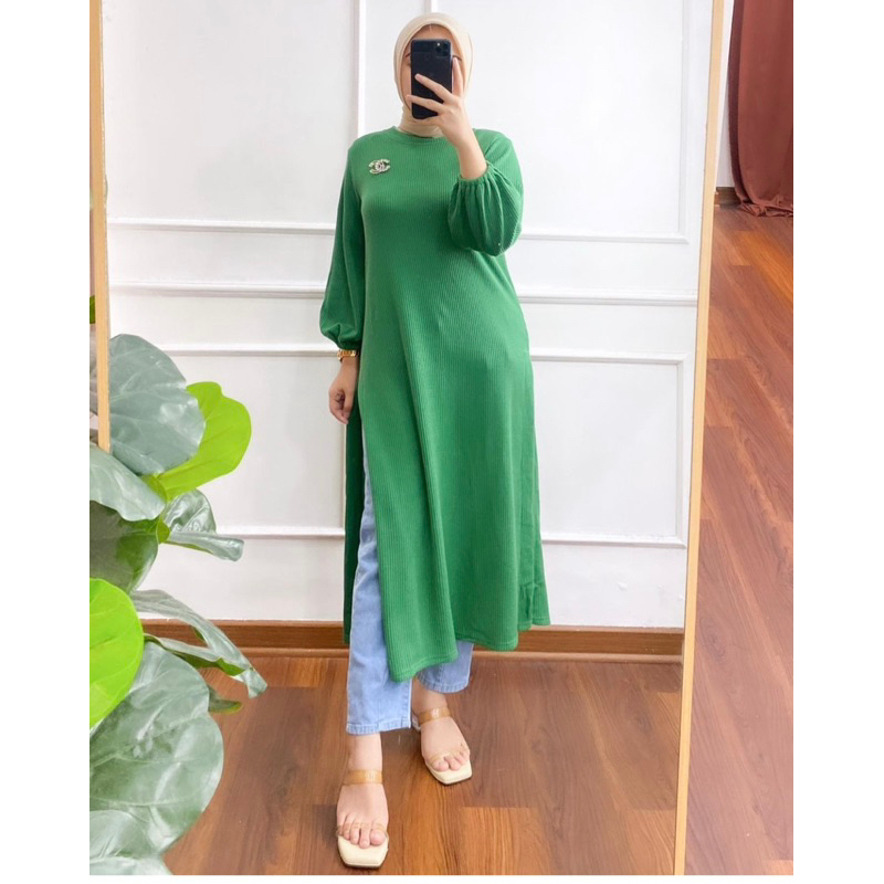 long tunic dunna long tunik kaos knit merk clarke midi uniqlo