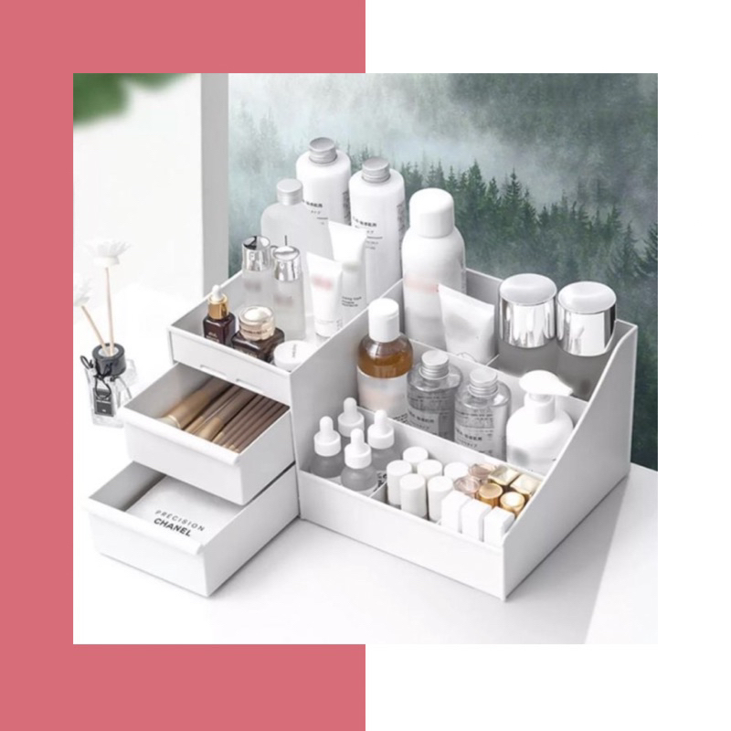 Rak DOMI kosmetik putih tempat makeup storage tempat penyimpanan skincare RAK SKINCARE