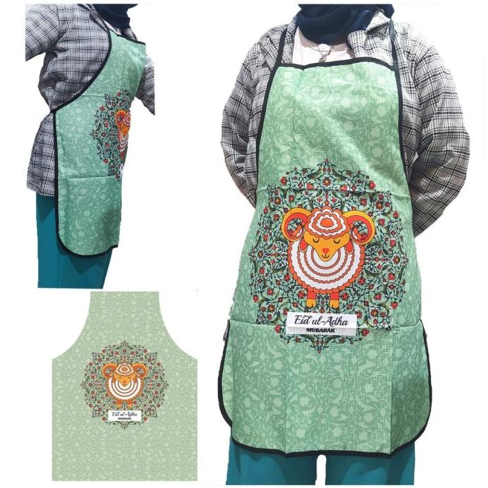 (SerbaSerbi)Alas Pelindung Masak Apron Masak Dapur Bahan Polyester / Celemek Masak Dapur Idul Adha Celemek Restoran Dilengkapi Dengan Tali Kanan Kiri Termurah