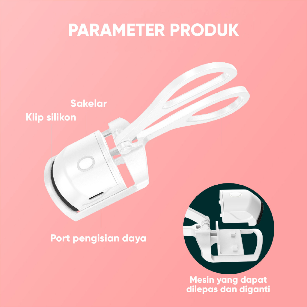 BOMIDI Electric Eyelash Curler EC1 Big Eye Curling Long-lasting hold Penjepit Bulu Mata Elektrik