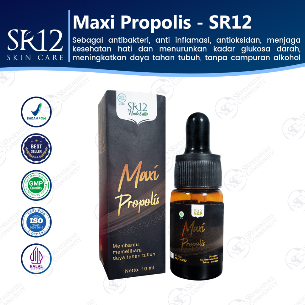 Maxi Propolis SR12 Propolis Asli Menjaga Daya Tahan Tubuh Menurunkan Glukosa Darah Sebagai Anti Bakteri