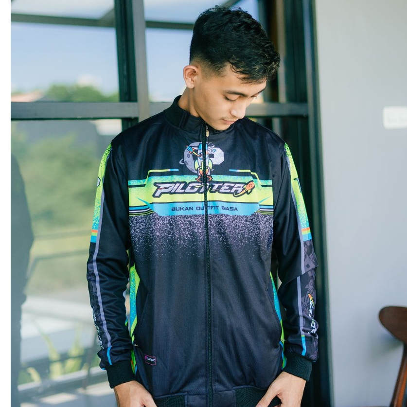 JAKET PARASUT PILOTTER LOTTO P ROCKET ORIGINAL FREE STIKER PARASUT ROCKET