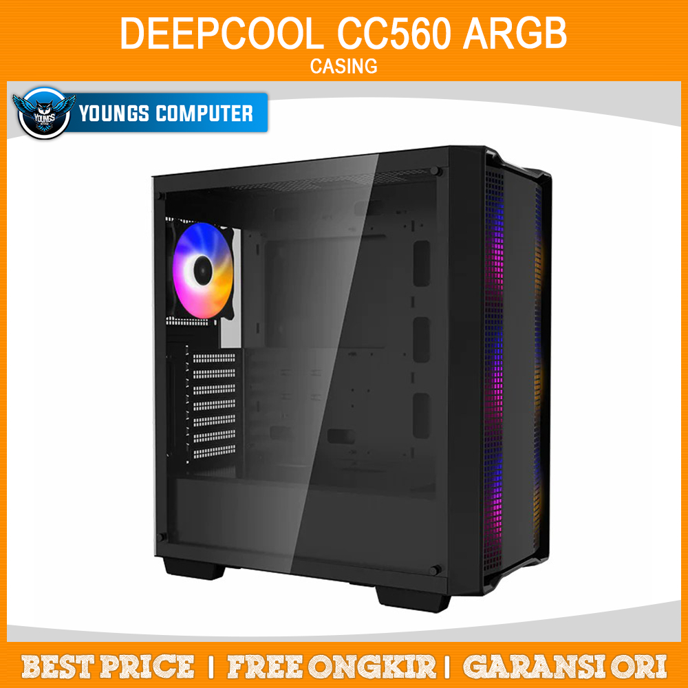 CASING DEEPCOOL CC560 ARGB 4xFan | Mid Tower Casing Komputer