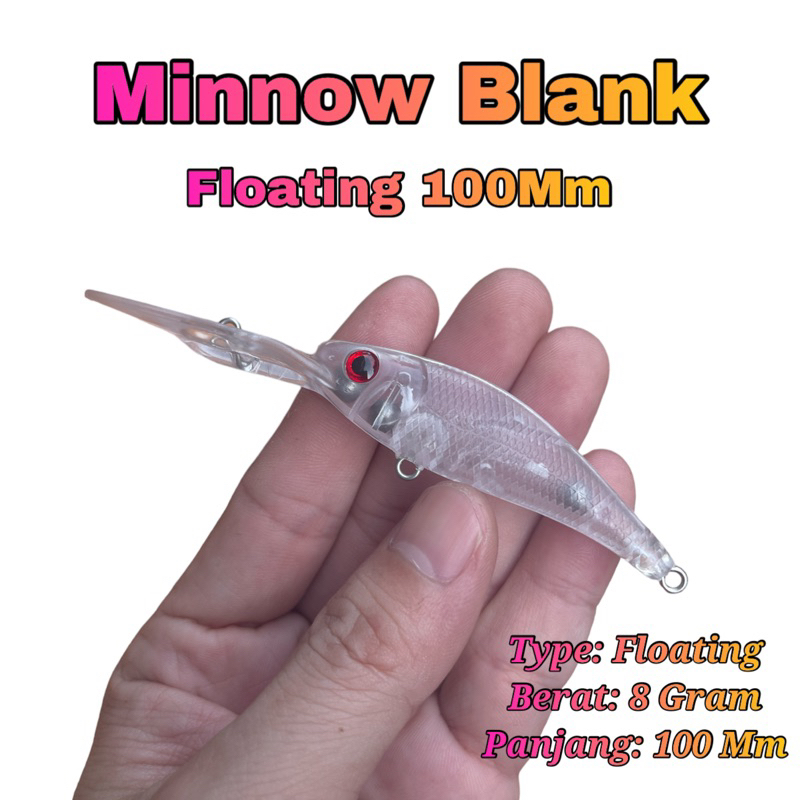 Minnow Blank Floating 100mm 8gram FREE MATA