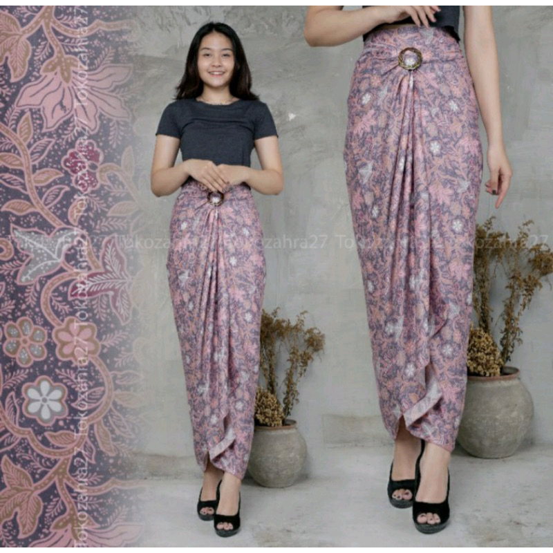 (50 Motif) Rok Lilit Batik Bawahan Kebaya Modern Rok Serut Batik Free Ring Kain Batik Floral Batik Couple Pasangan