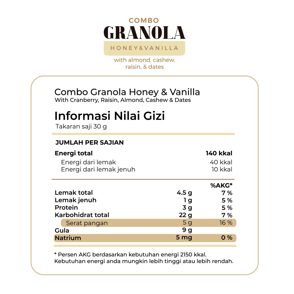 Granola Series Timur Tengah - Makanan Sereal Sehat Rendah Kalori Cemilan Asupan Diet