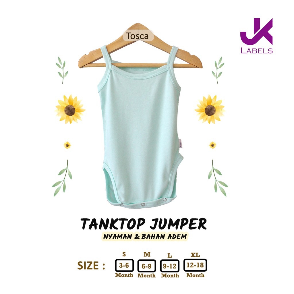 JK LABELS Tanktop Jumper Girl Warna 3-18 Bulan/ Tanktop Jumper Warna