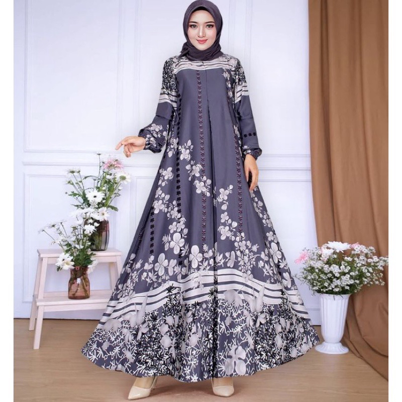 REALPICT GAMIS MAXMARA MOTIF TERBARU MAXMARA JUMBO