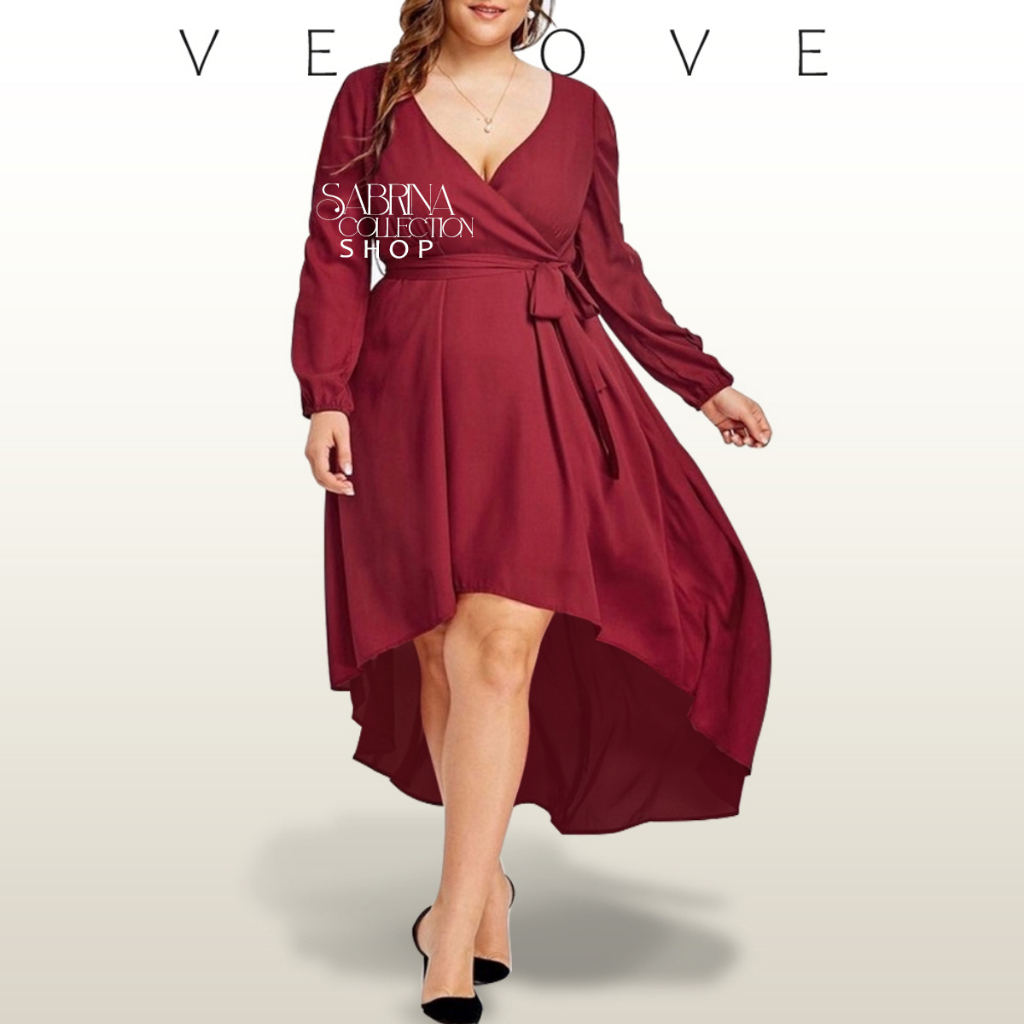 Velove Maxi Dress Pluse Size Rayon Twill Baju Wanita Terbaru kekinian Ready L-4XL by sabrina_collect