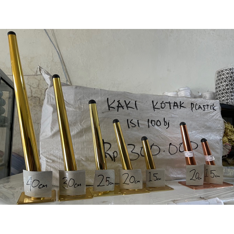 KAKI SOFA BESI CROM RETRO GOLD & ROSE GOLD 15cm/20cm/25cm/30cm / 40cm KAKI SOFA RETRO BESI EMAS / KA
