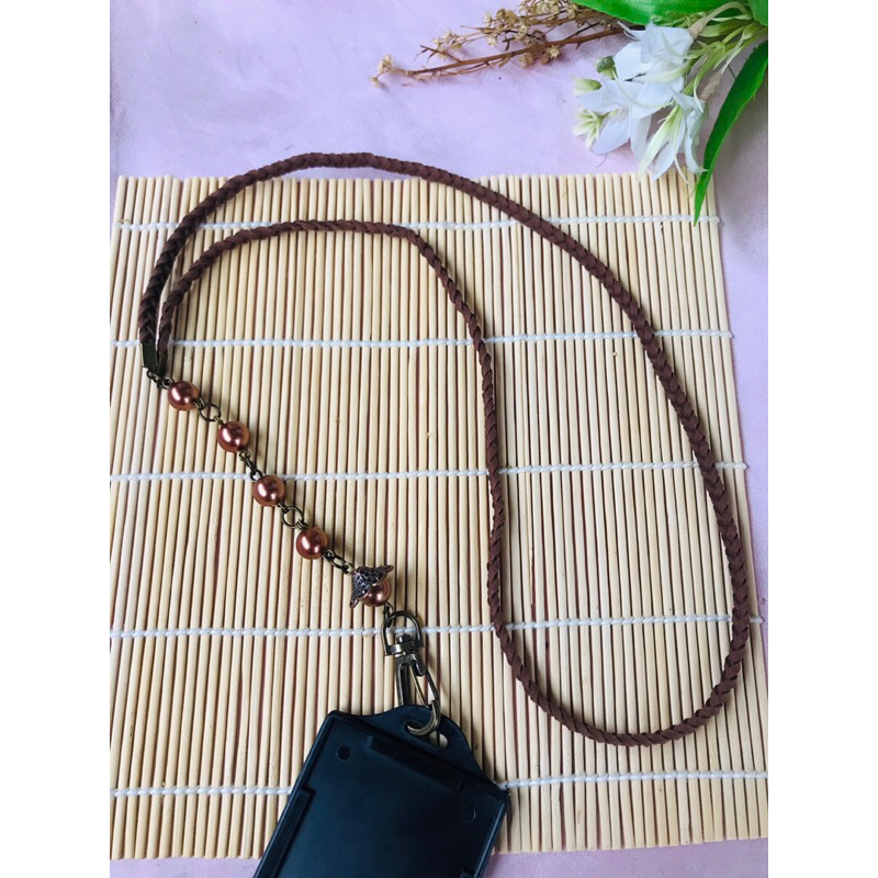 

LANYARD STRAP TALI KALUNG NAME TAG CARD HOLDER SUEDE