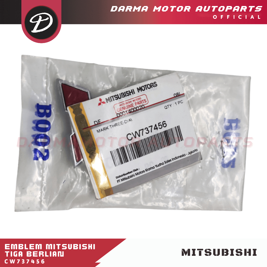 EMBLEM MITSUBISHI TIGA BERLIAN DEPAN BELAKANG KUDA GRANDIA DIAMOND CW737456 ASLI