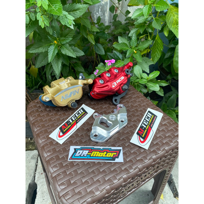 kaliper rcb set breket kaliper cnc pnp skok kyb vixion scorpio ukuran disk 300 320