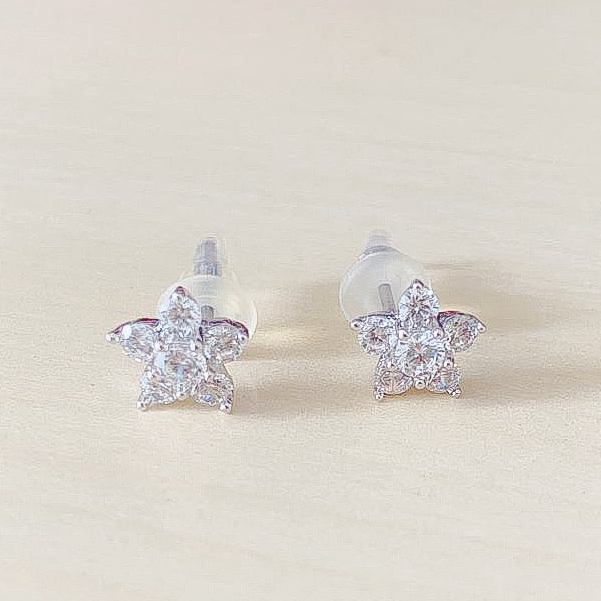 Anting Wanita Bintang Lima Zirconia Silver