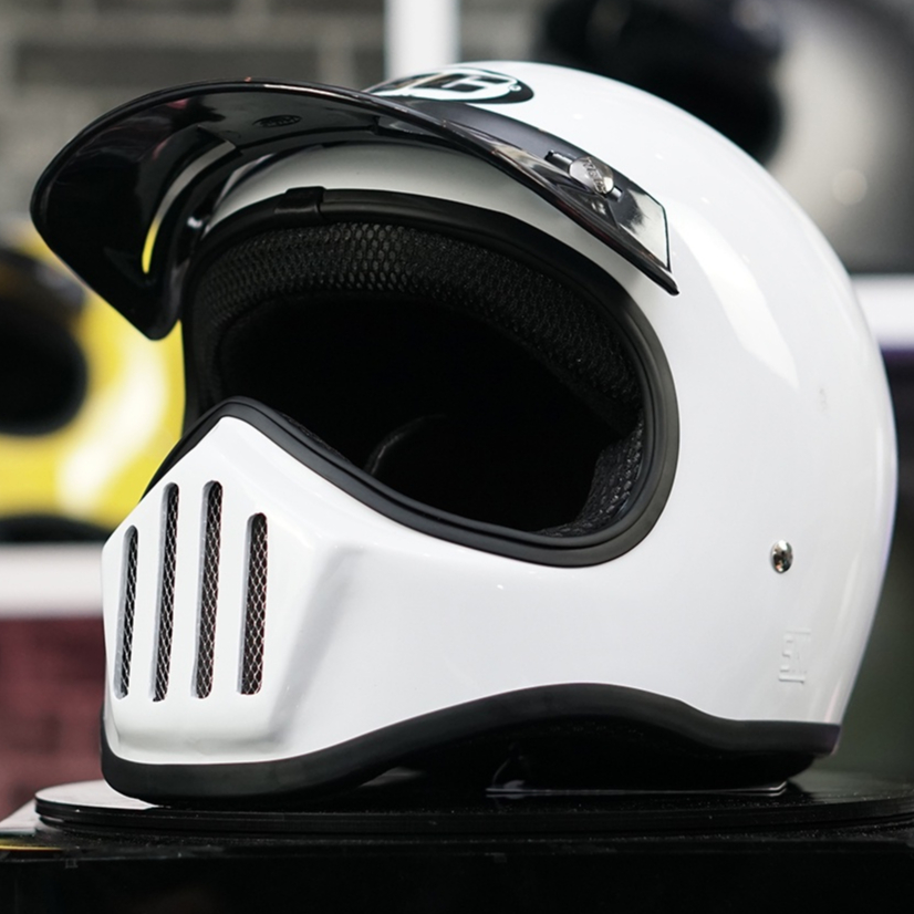 Helm Retro Fullface Cakil HBC Original Kualitas Premium SNI Polos Solid Vespa Vintage Helm Cakil Ret